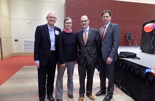 Herbert Quelle, Consul General,Consulate General of the Federal Republic of Germany; Petra Roggel, Director, Goethe-Institut Chicago; Joerg Oberschmied, Honorary Consul for Switzerland; Reinhold Krammer, Honorary Consul for Austria