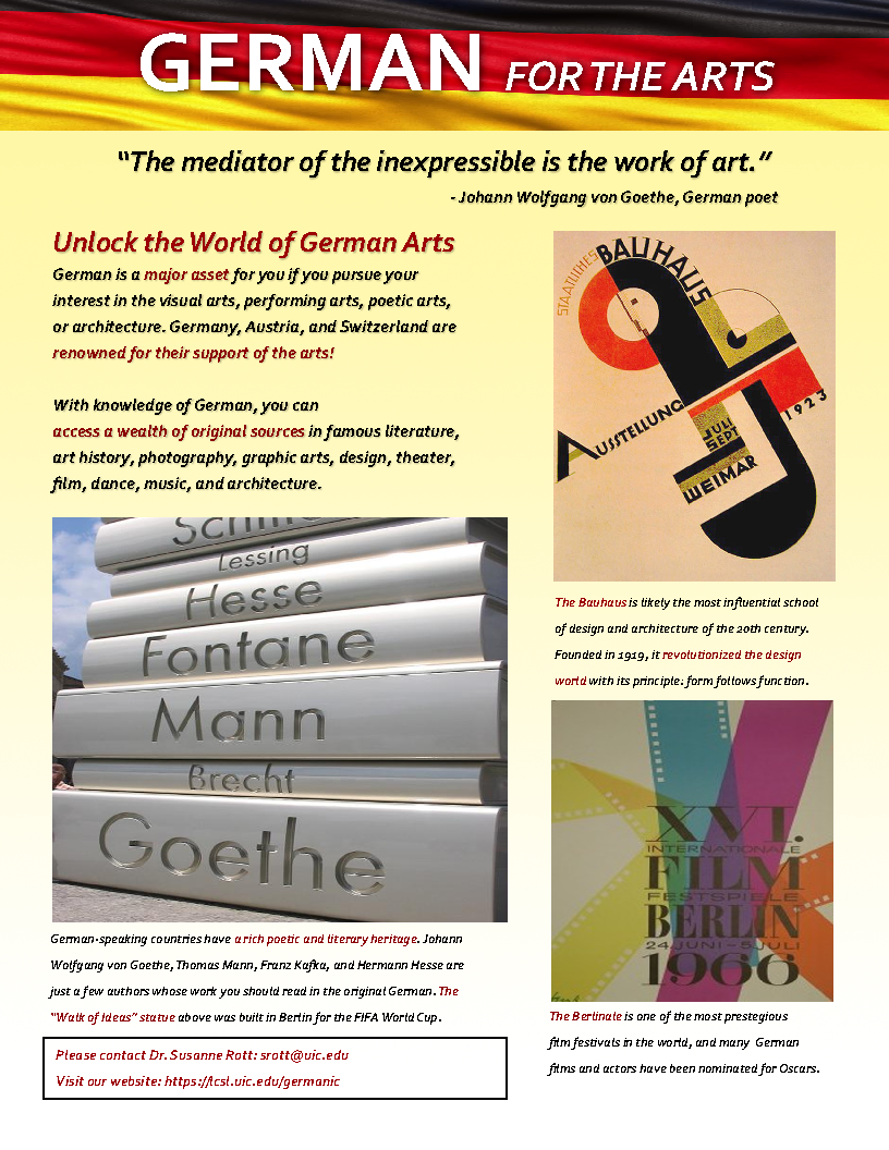 German for the Arts flyer